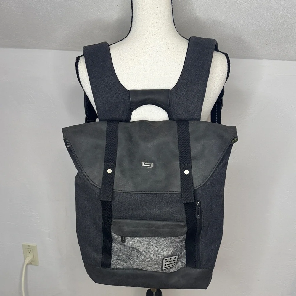 Solo New York Stylish Black and Gray Laptop Backpack TOT10045C